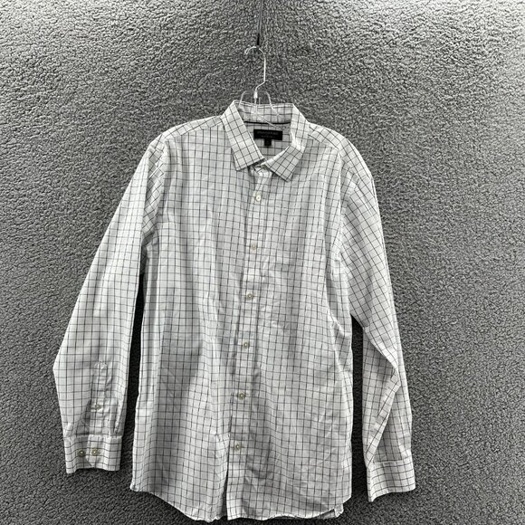 Banana Republic Other - Banana Republic Long Sleeve Button Up Shirt Mens Large White Checked Slim